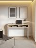 Selsey Schreibtisch Tabise Moderner Tisch mit Schubladen Kaschmir & Lindberg-Eiche 120x53 cm Mit 2 Fächern für Büroaccessoires Laminierte Spanplatte Idealer Schreibtisch mit Stauraum für Homeoffice Bild 4