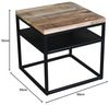 Couchtisch >IRON< in braun / schwarz aus Massivholz / Metall - 50x52x50 (BxHxT) Bild 2