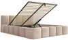 Selsey Polsterbett 140x200 cm Modernes Design, Stabiler Metallrahmen mit Gasdruckfedern Piano-Veloursstoff in Beige Bett mit Bettkasten Maximale Belastung 250 kg Bild 4