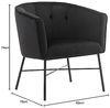 Vente-unique - FAKART Sessel SamtStoff Schwarz - B 62 cm x H 74 cm x L 70 cm Bild 3