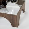 Hanah Home Stylish Coffee Table, 37x50 cm, Tempered Glass & Walnut Melamine, 18 mm Thickness | Elegant Design, PVC Edge Bands, Disassembled for Easy Assembly Bild 5