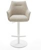 Barstuhl Alja-Flex Webstoff Soft Beige Drehfuß höhenverstellbar Metall Weiß Taschenfederkern Bild 3