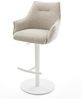 Barstuhl Alja-Flex Webstoff Soft Beige Drehfuß höhenverstellbar Metall Weiß Taschenfederkern Bild 2
