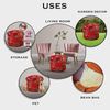 Aakriti Indian Pouf Fußhocker mit Stickerei Pouf, indische Baumwolle, Pouffe osmanischen Pouf Cover mit ethnischem Dekor Kunst - Cover (Red, 46x33 cms) Bild 5