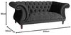 Ivette Sofa 2-Sitzer Samtvelours Schwarz Buche Nussbaumfarben Bild 2