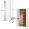 Memphis Garderobenschrank mit Spiegel in Weiß, Artisan Eiche Optik - Flurgarderoben Schrank mit viel Stauraum - 105 x 192 x 38 cm (B/H/T) Bild 3