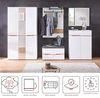 Memphis Garderobenschrank mit Spiegel in Weiß, Artisan Eiche Optik - Flurgarderoben Schrank mit viel Stauraum - 105 x 192 x 38 cm (B/H/T) Bild 4