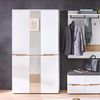 Memphis Garderobenschrank mit Spiegel in Weiß, Artisan Eiche Optik - Flurgarderoben Schrank mit viel Stauraum - 105 x 192 x 38 cm (B/H/T) Bild 2