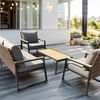 Gartenmöbel Lounge Outdoor Lounge Sitzgruppe Set 4tlg Balkon Lounge Taupe Sahara Bild 2