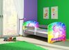 ACMA Kinderbett Jugendbett mit Einer Schublade und Matratze Grau mit Rausfallschutz Lattenrost II (18 Pony Regenbogen, 160x80) Bild 4
