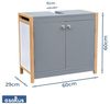 osoltus Unterschrank Waschbeckenunterschrank Bambus / Grau Bild 2