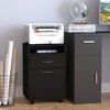 HOMCOM Rollcontainer mit 2 Schubladen mobiler Aktenschrank mit Rollen, offen Fach, Büroschrank, Bürocontainer, Schreibtisch Unterschrank für Büro, Homeoffice, 40 x 35 x 60 cm, Schwarz Bild 2
