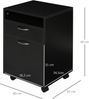 HOMCOM Rollcontainer mit 2 Schubladen mobiler Aktenschrank mit Rollen, offen Fach, Büroschrank, Bürocontainer, Schreibtisch Unterschrank für Büro, Homeoffice, 40 x 35 x 60 cm, Schwarz Bild 3