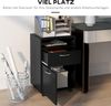 HOMCOM Rollcontainer mit 2 Schubladen mobiler Aktenschrank mit Rollen, offen Fach, Büroschrank, Bürocontainer, Schreibtisch Unterschrank für Büro, Homeoffice, 40 x 35 x 60 cm, Schwarz Bild 4