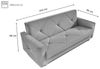 MOEBLO Schlafsofa PRETORIA, Couch Schlafsofa Bettsofa Kippsofa 3-Sitzer aus Samt - (BxHxT): 215x88x95 cm, mit Schlaffunktion und Bettkasten Bild 3