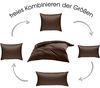 Mako Satin / Baumwollsatin Nackenrollen Bezug uni / einfarbig dunkelbraun 15x40 cm mit Bändern Bild 5
