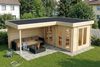 Alpholz Flachdach Gartenhaus Quinta Gartenhaus aus Holz Holzhaus mit 44 mm Wandstärke inklusive Schleppdach Blockbohlenhaus mit Montagematerial Bild 4