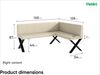 MEBLINI Eckbank für Esszimmer mit ausziehbarem Tisch - Küchenbank - Essecke - Sitzecke Küche - PETER - X-Beine 128x168x87cm Rechts - Creme Kunstleder/M Weiß-Schwarz Hochgl. Bild 3