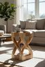 FaHome Beistelltisch Holz: Handgefertigter, Vielseitiger & Hochwertiger Holzhocker, (50cm x 28cm x 28cm) Massiv Bild 2