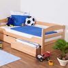 Kinderbett/JugendbettEasy Premium Line K1/n/s inkl 2 Schubladen und 2 Abdeckblenden, 90x200 cm Buche Vollholz massiv Natur Bild 4