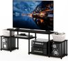 Furinno Turn-N Ständer, TV-Einheit für Fernseher, Technisches Holz, Espresso/Black Classic Tube, 183. 4(W) x 58(H) x 39. 6(D) cm Bild 1