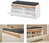 Lomadox Garderoben-Set CRISP-61, (Spar-Set, 4-St, Garderobenpaneel Schuhbank Garderobenschrank), in weiß mit Eiche Nb. modern, mit Sitzkissen Bild 5