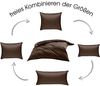 Bettwaesche-mit-Stil Mako-Satin / Baumwollsatin Bettwäsche uni / einfarbig dunkelbraun Kissenbezug 50x50 cm Bild 4