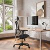 hjh OFFICE Bürostuhl ergonomisch ERGOHUMAN Slim ECO F GEN2 Originales Design, Bürosessel mit Flexibler Lendenwirbelstütze, gepolsterte Sitzfläche, Schwarz Bild 2