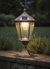 Arnusa LED Solarleuchte Sockelleuchte Außenleuchte Kupferoptik kabellos Akku Solar Laterne, Duo Color Farbeinstellung, LED fest integriert, warmweiß, kaltweiß, Duo Color Farbeinstellung helle Solarlampe Bild 5