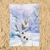 BERONAGE Tagesdecke Frozen Die Eiskönigin Decke Olaf Winter 130x170 cm Coral Fleecedecke, passend zur Bettwäsche, ideal für Sofa, Couch, Bett, Auto, Camping Bild 4