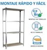 Simonrack Schwerlastregal, Lagerregal, 150 x 100 x 40 cm, Metallregal, Kellerregal, Biegestelle 150 kg, 4 Holzfachböden, Verzinkt/Holz - Maderclick Bild 5