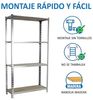Simonrack Schwerlastregal, Lagerregal, 150 x 100 x 40 cm, Metallregal, Kellerregal, Biegestelle 150 kg, 4 Holzfachböden, Verzinkt/Holz - Maderclick Bild 4