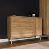 Forte HARLLSON Sideboard 90, Mid-Century-Modern Stil, leichte Montage Dank EasyKlix by Forte, 3 Schubladen, 1 Tür, Mauvella Eiche Holzdekor, 124,5 cm breit x 86,5 cm hoch x 41,5 cm tief Bild 2