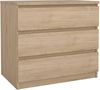 Dmora - Kommode Aglae, Mehrzweckkommode, Schlafzimmerkommode, Schrank mit Schubladen, 77x50 h70 cm, Eiche Bild 3