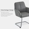 SeedWave Freischwinger PU-Leder Freischwinger Stühle mit Armlehnen, Ergonomisches Rückenlehne, 2er Set, Grau,Gepolsterter Esszimmerstühle mit verstärkte Ecken Bild 4