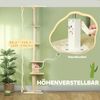 PawHut Kratzbaum Deckenhoch, 225-275 cm, mit Plattformen, mit Kippschutz, Cremeweiß Bild 3