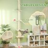 PawHut Kratzbaum Deckenhoch, 225-275 cm, mit Plattformen, mit Kippschutz, Cremeweiß Bild 4
