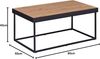 Inter Link - Couchtisch - Beistelltisch - Wohnzimmertisch - Metallgestell schwarz - Oberfläche Pulverbeschichtet -Decor Eiche Artisan - 90 x 55 x 40 cm - Passione Bild 2