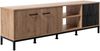 Muebles Pitarch | TV-Schrank mit Beinen, 2 Türen, Regal, 2 Schubladen, industrieller Fernsehschrank, Schwarz und Eiche Gold, 55 x 180 x 40 cm, Wohnzimmermodul, Modern, Modell Paris Bild 4