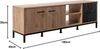 Muebles Pitarch | TV-Schrank mit Beinen, 2 Türen, Regal, 2 Schubladen, industrieller Fernsehschrank, Schwarz und Eiche Gold, 55 x 180 x 40 cm, Wohnzimmermodul, Modern, Modell Paris Bild 2
