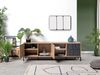 Muebles Pitarch | TV-Schrank mit Beinen, 2 Türen, Regal, 2 Schubladen, industrieller Fernsehschrank, Schwarz und Eiche Gold, 55 x 180 x 40 cm, Wohnzimmermodul, Modern, Modell Paris Bild 3
