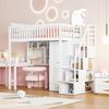 Odikalo Jugendbett Kinderbett Hochbett Kleiderschrank Regal Tisch Treppe 90x200cm Bild 2