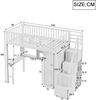 Odikalo Jugendbett Kinderbett Hochbett Kleiderschrank Regal Tisch Treppe 90x200cm Bild 3