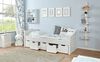 Ticaa Einzelbett 'Leni' 100x200 Kiefer massiv - mit 5er Schubkästen - weiß Bild 2