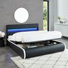 BAÏTA Lumina Bett Truhe mit LED, Kunstleder, Schwarz, 140x190 cm, inkl. Lattenrost Bild 4