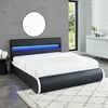 BAÏTA Lumina Bett Truhe mit LED, Kunstleder, Schwarz, 140x190 cm, inkl. Lattenrost Bild 2