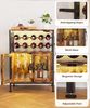Yorbay Weinschrank Vintage mit LED Beleuchtung, Abnehmbares Weinregal für 10 Flaschen (6 Gläser Halter, Küchenschrank Sideboard 60 x 24 x 80 cm) Weinständer für Küche & Esszimmer Bild 5