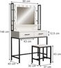 Schminktisch Luvia Weiß 90 cm mit LED-Beleuchtung und Hocker Vicco Bild 2