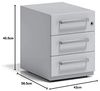 Rollcontainer Note™ mit Griff, 3 Universalschubladen, Farbe lichtgrau Bild 3