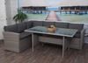 Poly-Rattan-Garnitur HWC-A29, Gartengarnitur Sitzgruppe Lounge-Esstisch-Set Sofa ~ grau, Kissen grau Bild 3